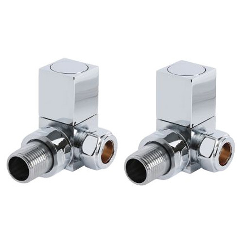 Modern square radiator valves corner chrome
