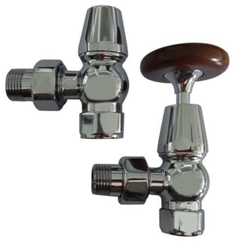 Traditional Angled Radiator Valves Chrome