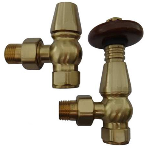 Traditional Angled Radiator Valves Brass