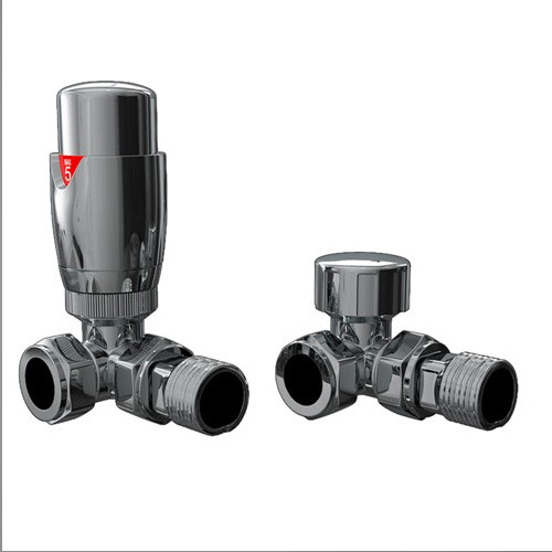 Buy Modern Corner Thermostatic Radiator Valve & Lockshield Valve Chrome