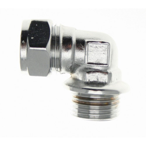 15mm x ½" Chrome Compression Male 90° Elbow 
