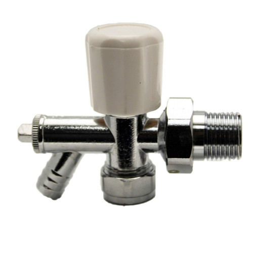 15mm Trent Angled Manual Radiator Valve With Drain Off 