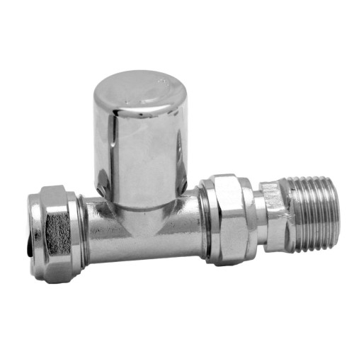 15mm Derwent Straight Manual Radiator Valve - Chrome 