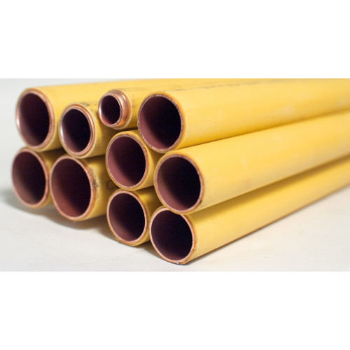 22mm Yellow Plastic Coated Copper Pipe - 3m 