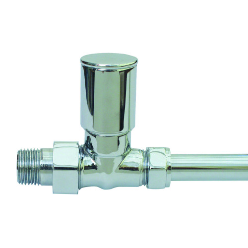 15mm Rimini Straight Manual Radiator Valve - Chrome 