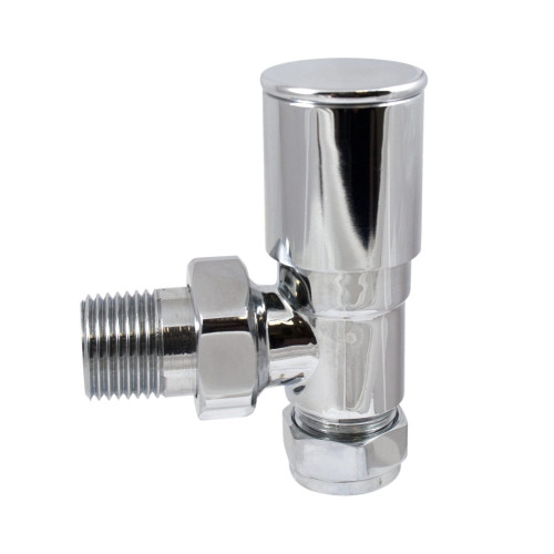 15mm Rimini Angled Manual Radiator Valve - Chrome 