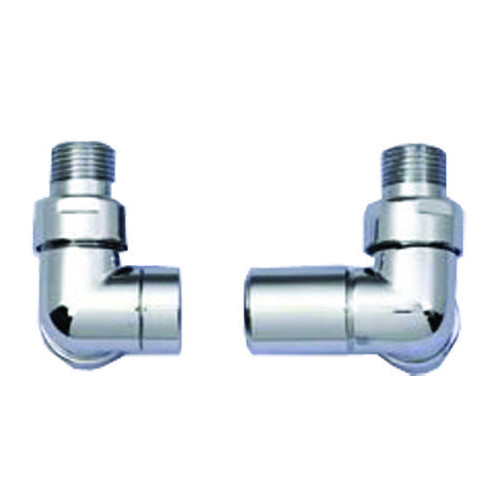 15mm Derwent Corner Manual Radiator Valves (Pair) - Chrome 