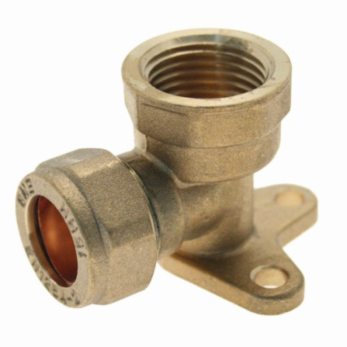 Compression Wall Plate Elbow - 22mm x Â¾" 