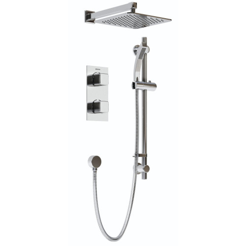 Bristan Cobalt Concealed Shower Mixer & Wall Mounted Shower Head + Shower Rail Kit Prod Image