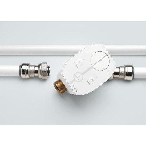 â€œCubicSecure smart water shut-off valve installed on a main pipe