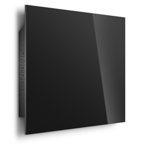 HYBRID 375 black ceramic heating panel on a wall
