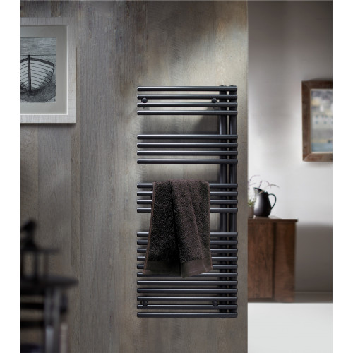 Redroom Omnia 1161mm x 596mm Anthracite Towel Rail - Right Hand 