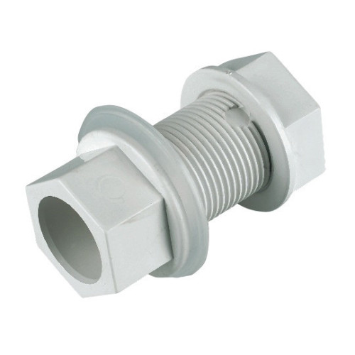 Floplast Straight Tank Connector (White) - 21.5mm 