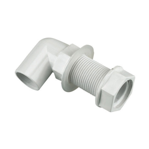 Floplast Bent Tank Connector (White) - 21.5mm 