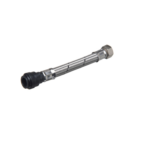 Flexible Tap Connector Push Fit - 15mm x Â½" x 300mm 