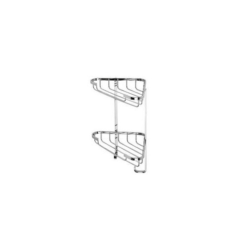 Croydex Stainless Steel Small Two Tier  Small Corner Shower Basket Main