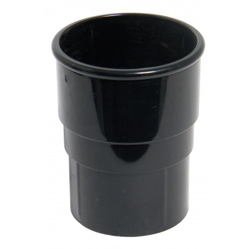 Floplast Down Pipe Connector Round (Black) - 68mm 