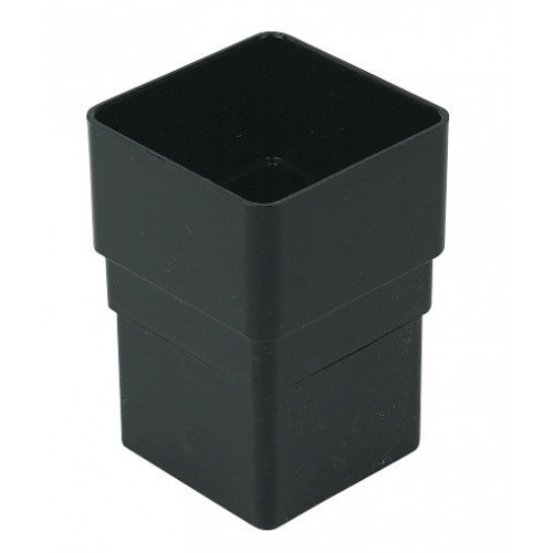 Floplast Down Pipe Connector Square (Black) - 65mm 