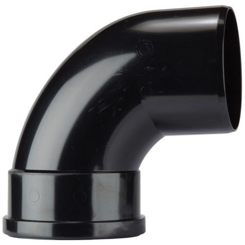 Polypipe 90° Elbow Single Socket (Black) - 82mm 