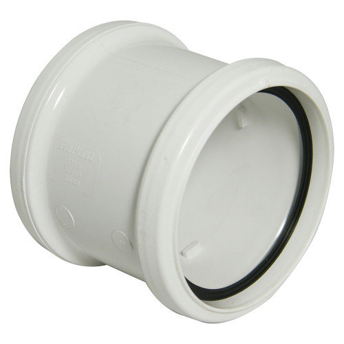 Floplast Double Pipe Slip Coupling (White) - 110mm 