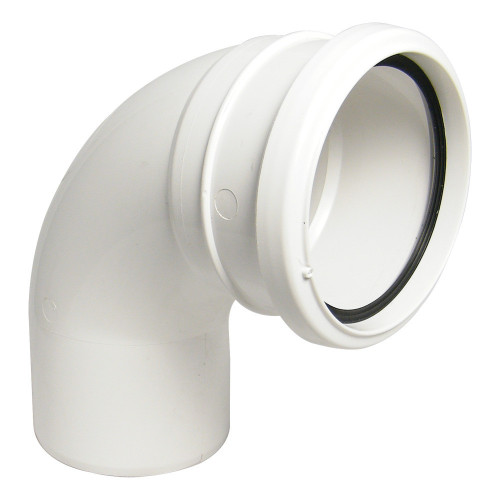 Floplast 90° Elbow Single Socket (White) - 110mm 