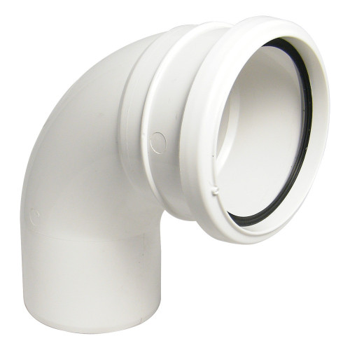 Floplast 90Â° Elbow Single Socket (White) - 110mm 
