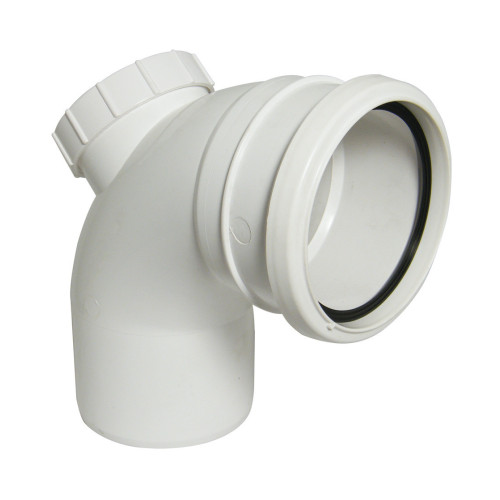 Floplast 90° Access Elbow Single Socket (White) - 110mm 