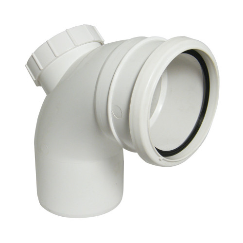 Floplast 90Â° Access Elbow Single Socket (White) - 110mm 