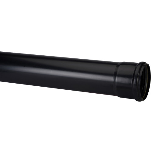 Polypipe Single Socket Soil Pipe (Black) - 82mm x 3m 
