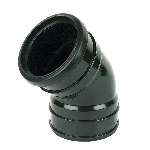 Davant 45° Elbow Double Socket Solvent (Black) - 110mm