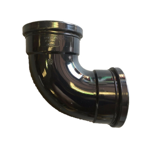 Davant 90° Elbow Double Socket Solvent (Black) - 110mm