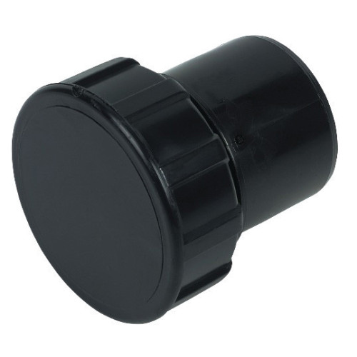 Floplast ABS Solvent Weld Screwed Access Plug (Black) - 50mm 