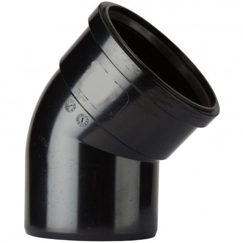 Davant 45° Elbow Single Socket Solvent (Black) - 110mm
