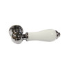 Toilet Cistern Lever Chrome & White Ceramic