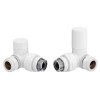 Modern Round Radiator Valves Corner White – Pair