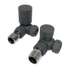 Modern Round Radiator Valves Corner Anthracite – Pair