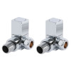 Modern Square Radiator Valves Corner Chrome – Pair