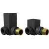 Modern Square Radiator Valves Corner Anthracite– Pair