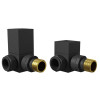 Modern Square Radiator Valves Corner Black