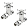 Modern Cross Head Straight Radiator Valves Chrome – Pair