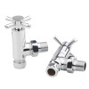 Modern Cross Head Angled Radiator Valves Chrome – Pair