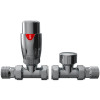 Modern Straight Thermostatic Radiator Valve & Lockshield Valve Chrome