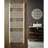 Redroom Elan 800mm x 500mm Straight White Towel Rail