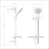 Bristan Evo Shower Rail Kit & Shelf + Evo 3 Function Shower Head
