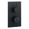 Kartell Nero Round Concealed 2 Outlet Shower Valve With Round Handles - Matt Black