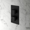 Kartell Nero Round Concealed 1 Outlet Shower Valve With Square Handles - Matt Black
