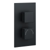 Kartell Nero Round Concealed 1 Outlet Shower Valve With Square Handles - Matt Black