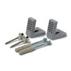 Forgefix 'L' Shaped Sanitary Fixing Brackets + Screws + Cover Caps 10mm x 50mm