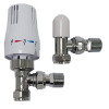 K-Therm Style Angled Thermostatic Radiator Valve + Lockshield